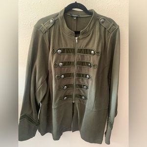 Torrid military style olive green jacket, 4x.